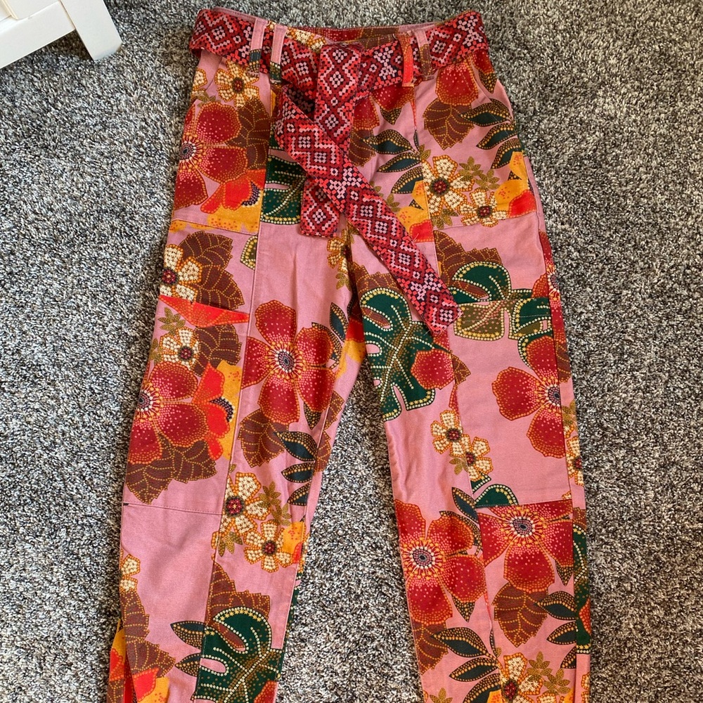 Farm Rio x Anthropologie Esperanza Pink Floral Pants - Picture 4 of 13
